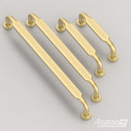 Alzassbg 10 Pack Matte Gold Cabinet Handles, 5 Inch(128mm) Hole Centers Arch Modern Cabinet Pulls Kitchen Hardware for Cabinets AL3503MGP