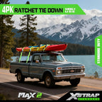 XSTRAP STANDARD Ratchet Tie Down Straps 4 Pk 15Ft- 500 Lbs Load Cap- 1500 Lb Break Strength-Cargo Straps for Moving Appliances, Lawn Equipment, Motorcycle