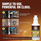 Drain Dissolve | AC Drain Line Cleaner & Unclogger | Heat-Activated Alkaline Gel Clears Hair, Grease, Gunk, 1 Quart (946.3 ml)