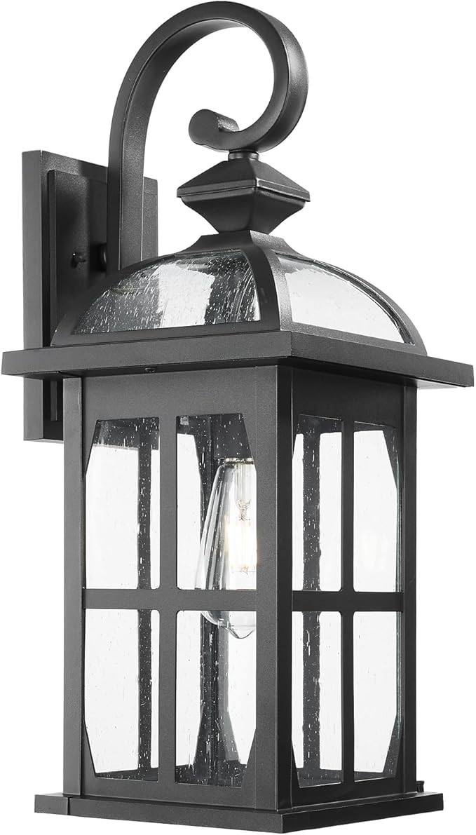 Darkaway Large Outdoor Wall Lights, 22inch Exterior Light Fixture with Seeded Glass, Aluminum Anti-Rust Outside Exterior Lights Sconces Lighting for House Porch Yard Hallway Doorway Garage