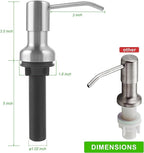 Soap Dispenser for Kitchen Sink, Sink Soap Dispenser with Longer Threaded Shaft Shank, 47" Extension Tube Connects Directly to Dish Soap Container, Wider Pump Head Base （Brushed Nickel）