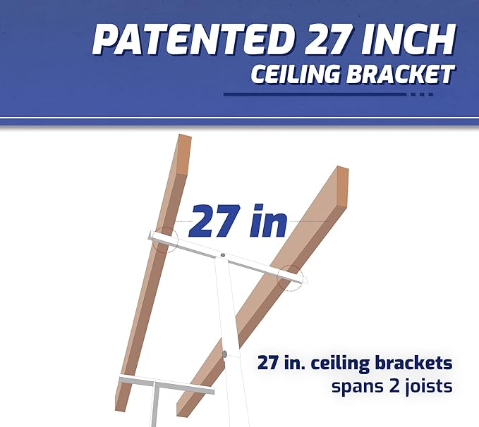 SafeRacks Overhead Garage Storage Rack, Heavy Duty Racks for Garage w/ 600 lb Capacity, Easy Garage Storage Adjustable Storage Rack Ceiling Mount Storage for Garage 4x8 White, 24"-45" (2 Pack)
