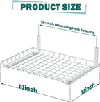 EVERHANGER Garage Wall Shelves 12x18 Inch, Wall Mounted Storage Shelf, Metal Shelf Rack, Heavy-Duty Shelf Organizer 2 Pack, White