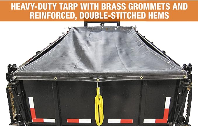 Buyers Products DTR6515 Aluminum Tarp System with Mesh Tarp, 6-1/2 X 15 Feet