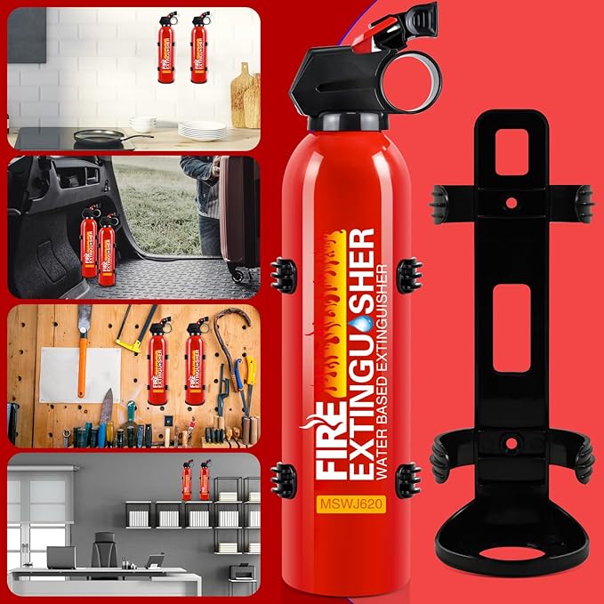 4 Pack Fire Extinguisher for Home with Mount - Upgraded 8-in-1 Portable Fire Extinguisher for Car Vehicle Boat House Kitchen, Water-Based Fire Extinguisher for A, B, C, K Fires