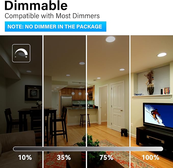 LED Flood Light Bulb Indoor, Dimmable BR30 Recessed Can Light Bulbs, 65 Watt Equivalent Efficient 9W, Warm White 3000K, E26 Standard Base, 800 LM 15000 Hour Lifetime, for Ceiling, Kitchen, 6 Pack