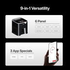 Typhur 8QT Sync Air Fryer with Built-in Wireless Meat Thermometer, 9-in-1 Smart Airfryer with Ceramic Nonstick Basket for Quick Easy Meals, 450°F Max, Cooks 6lb Whole Chicken, Dishwasher Safe, 120V