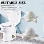 Toilet Bolt Covers, Turtle Ceramic Bolt Caps - Fun and Cute Bathroom Decor for Easy Installation - Decorative Bolt Caps for Bottom of Toilet (White turtle 2pcs)