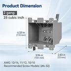 Old Work Box 2 Gang, 25 CU. in. Outlet Box, PVC, UL Listed, 96 Pack