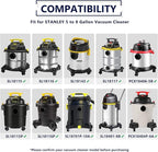 KEEPOW 5-8 Gallon Vacuum Bags, Compatible with Stanley SL18115, SL18116, SL18117, SL18158 and Porter-Cable PCX18406-5B, PCX18404P-6A– Durable, Easy Disposal for Wet/Dry Vacuums 8 Pack