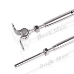 T316-Stainless Steel Adjustable Angle 1/8" Cable Railing Kit/Hardware for Wood Post，Marine Grade (6 Pack)