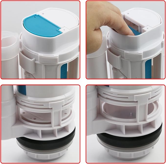 T Tulead Toilet Dual Flush Valve Toilet Repair Parts 11.4-Inch Height, for Two-Piece Toilet