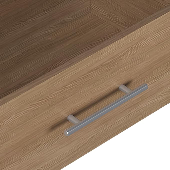 Modular Closet System, 90" Wide Closet Organizer System with Hanging and Drawers, Wood Tower Closet Storage for Walk In Closets, Wall Mounted Wardrobe Organizer Kit System, Bedroom, Wood