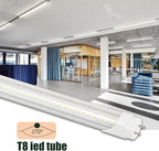 6 Pack 5FT T8 LED Tube Light 48W G13 Bi-Pin Cap 6000K Cool White with Dual Row LEDs T8 T10 T12 Fluorescent Light Bulbs Replacement 5 Foot Shop Lights