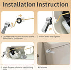 jamini Universal Side Mount Toilet Handle Kit - Durable Brass Lever with Chrome Finish, Adjustable Arm & Stainless Steel Flapper Chain for Most Toilets