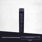 Magnetic Socket Holder Organizer Set:1/2-Inch Drive Socket Trays Socket, 360° Swivel 12 Clips Socket Holder Kit, For Automotive Mechanic Garage (Black)