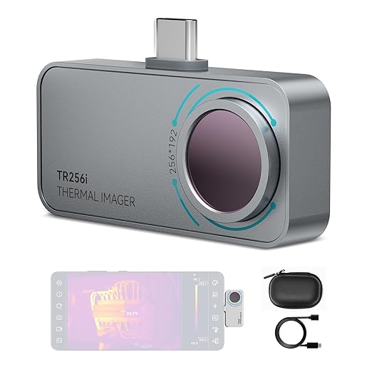 MILESEEY TR256i Thermal Imaging Camera for Android, 512×384 Super Resolution (256×192 Native IR) Infrared Camera, Smartphone Thermal Imager, 5°F~1112°F for Electrical, Building, HVAC Detection