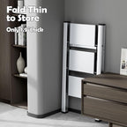 Taranta 3 Step Ladder,Aluminum Lightweight Folding 3 Step Stool with Anti-Slip Wide Pedal,330lbs Capacity Step Ladder for Household,Kitchen,Office - Silver