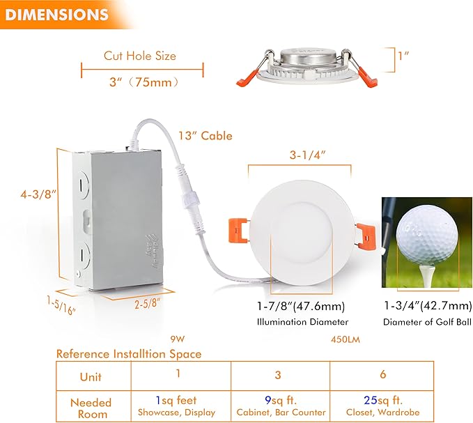 CLOUDY BAY [6 Pack] 3 inch Smart WiFi LED Recessed Lights,RGBCW Color Changing,Compatible with Alexa and Google Home Assistant,No Hub Required,2700K-6500K,IC Rated