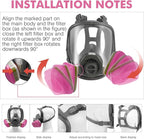 Reusable Half Face and Full Face Gas Mask with Activated Carbon Filter Against Organic Vapor/Dust/Chemical