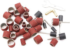 552 Pcs Sanding Drum Set, 504 Pcs 80 120 150 240 320 400 600 Grit Drum Sander Sleeves and 24 Pcs Drum Mandrels,2 Pcs Self-Tightening Drill Chuck and Combination Wrench for Rotary Tool