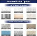 Matte Black Toilet Paper Holder, Adhesive or Screw Toilet Roll Holder Wall Mount, SUS304 Stainless Steel Double Post Pivoting Toilet Roll Holder for Bathroom, Kitchen, Washroom