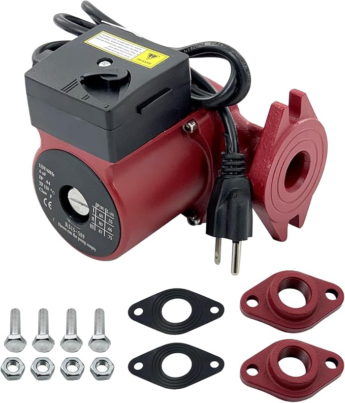 UPS15-58FC 59896341 Three-Speed Circulator Pump 115V 17GPM Compatible with Grund-fos (UPS 15-58 FC) 1/25HP Nonsubmersible Circulation Pump