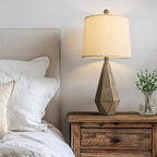 PoKat 23'' Farmhouse Table Lamps Set of 2, Brown Rustic Lamps for Living Room Bedroom Night Stands, Bedside Nightstands Living Room Table Lamps for End Side Table, Dark Wood Grain