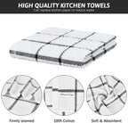 Nialnant 8 Pack Kitchen Dish Rags,100% Cotton Dish Cloths for Washing Dishes,Quick Drying Kitchen Towels,12x12 Inches,Black Plaid
