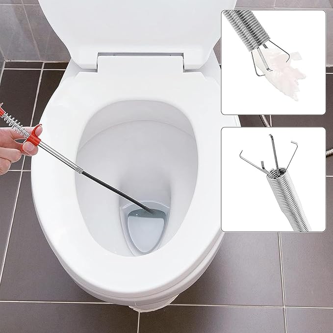 Drain Snake,61 Inch Hair Drain Clog Remover- Flexible Gutter Cleaning Tools for Home Sink, Bathroom Tub,Drain, Toilet, Tight Spaces