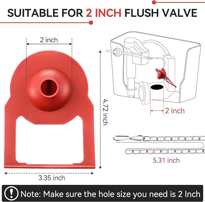 Saillong 4PCs Toilet Flapper Replacement Compatible with Kohler Parts 84995 and 1000490, 2 Inch Rubber Toilet Flapper Replacement with Stainless Chain, Water Conserving