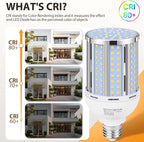 80W LED Corn Light Bulb(5 Pack),(800 Watt Equivalent) Fanless E26/E39 Medium/Large Mogul Base LED Cob Lamp 5000K Daylight 11,600LM for Outdoor Indoor Garage Warehouse Factory Workshop Street Backyard