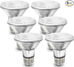 Par20 Bulbs, 6 Pcs 120V 50W Par20 Light Bulbs, E26 Medium Base Long Lasting Life High Output Reflector Flood Lights Replacement Range Hood Light - Warm Light
