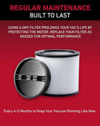 2 Pack HEPA Replacement for Shop Vac 90304 Standard Cartridge Filter Type U/X/W Fits Most 5 to 16-Gallon Wet/Dry Vacuum Models