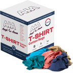 Angel-in-Armor Colored T-Shirt Rags – 25lb Bulk Box of Recycled Cotton Knit Shop Rags (250 Units) – Low Lint Cleaning Cloths for Mechanics, Oil Changes, Industrial and Commercial Use