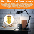 2 Pack UL Listed Lamp Socket with Push On/Off, E26 Threaded Base, Medium Screw Push Socket, Lamp Parts for Floor and Table Lamps, DIY Project (Gold)