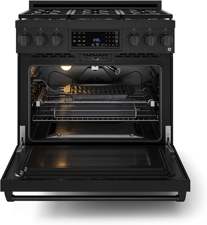 Gordon Ramsay by THOR Kitchen 36 Inch Professional Gas Range with Tilt Panel Touch Control in Black