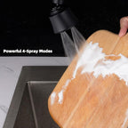 iFealClear Kitchen Sink Faucet Head with Metal Ball Joint, 360° Swivel Faucet Sprayer Head, Big Angle Faucet Aerator Adapter 55/64-27UNS Female Thread, 4 Spray Modes, Extra Brass Adapters, Matte Black