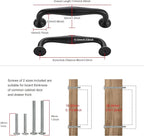 TUNNY 10 Pack Cabinet Handles-3.8"/96mm Screw Spacing Matte Black Furniture Hardware Handles for Kitchen Cabinets Bedroom Dresser Wardrobe Cabinet Pulls