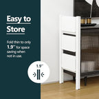 WOA WOA 3 Step Ladder, Folding Step Stool with Wide Pedals, Compact Stepping Stool for Kitchen, Sturdy Steel Ladders with Anti-Slip Feet, Supports up to 330 lbs - White