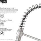 VIGO Brant 19'' H Single Handle Pull-Down Sprayer Kitchen Faucet in Stainless Steel-VG02003ST