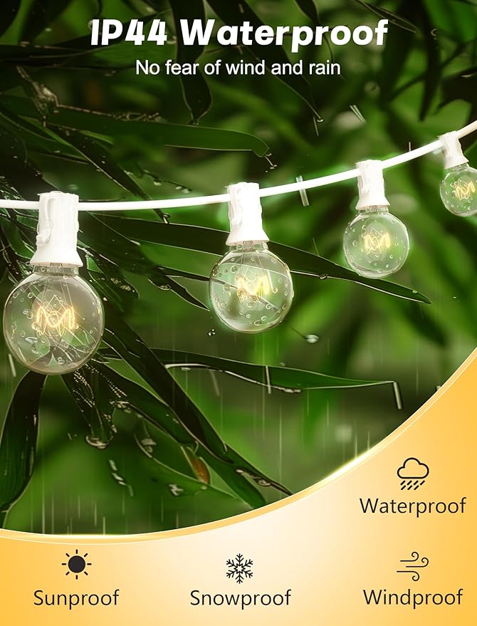 SUNSGNE Clear Globe G40 Bulbs Replacement Screw Base Light Bulbs 1.5-Inch, 5 Watt - Fits E12 and C7 Sockets, 25 Pack