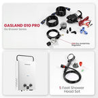 GASLAND Goshower 2.64GPM Outdoor Propane Tankless Water Heater 10L, Compact Portable Hot Water heater with Pump & Pipe Strainer for Off Grid, Portable Camping Water Heater, 68,000 BTU, G10 Pro