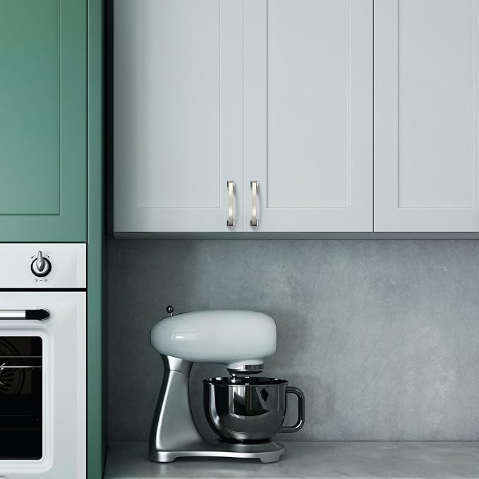 Asidrama 10 Pack 4 Inch(102mm) Hole Centers Kitchen Cabinet Handles, Brushed Satin Nickel Cabinet Pulls Kitchen Cabinet Hardware for Cupboard Drawer Pulls