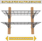 Ultrawall Garage Wall Shelves, 2 x 4 ft Wall Mounted Storage Shelves, Heavy Duty Wall Shelving with Hooks, Holds Up to 220 Lbs, 2Pack, Black