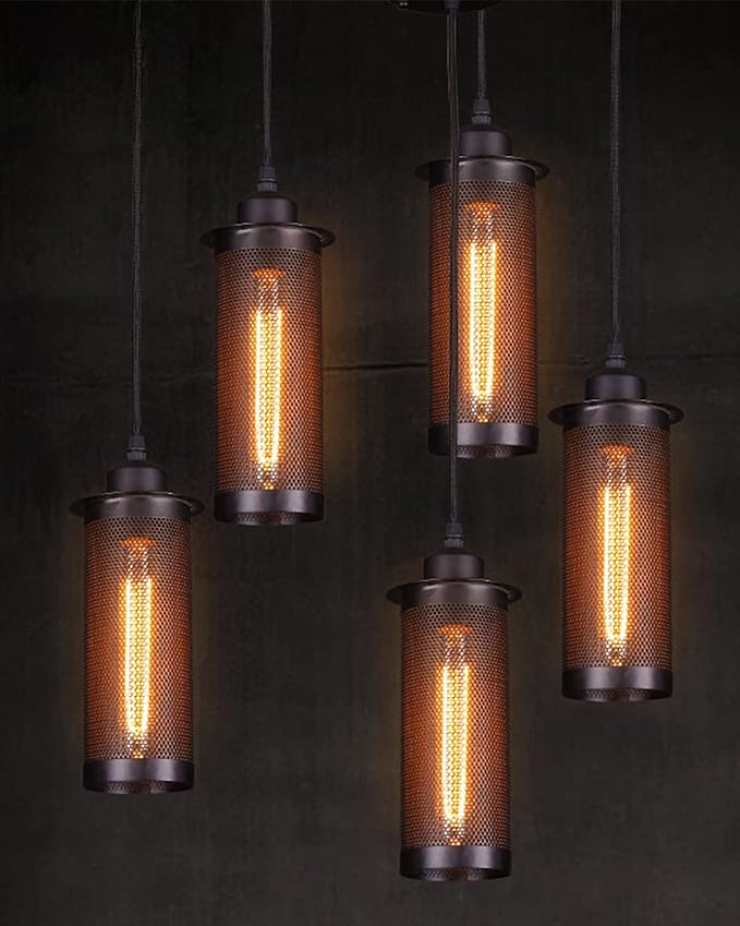 Short T10 LED Bulb, 5in Vintage Edison Dimmable Bulb 6W 2700K Warm White Tubular Bulbs, E26 Medium Base Clear 600LM 60W Equivalent for Cylinder Pendant Wall Sconces Chandelier Vanity 4Pack