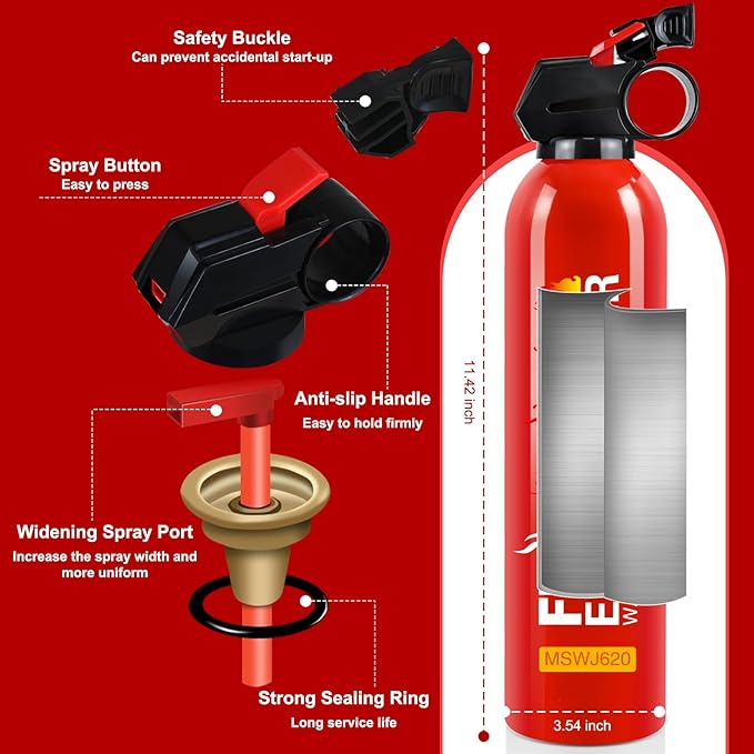 Fire Extinguisher for Home - 3pack Car Fire Extinguisher with Wall Mount, Small A B C K Fire Extinguisher, Water-Based Fire Extinguishers for Car/House/Kitchen/Truck/Marine/Boat/Vehicle/utv/rv