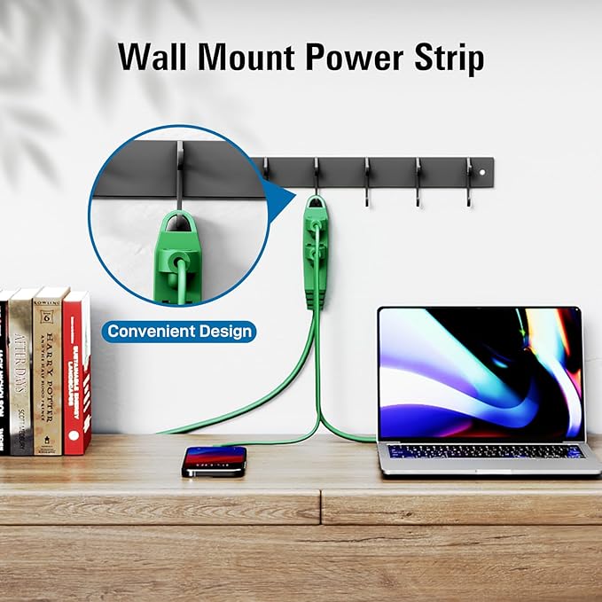 K KASONIC - 3-Feet 3 Outlet Extension Cord, UL Listed, 16/3 SJTW 3-Wire Grounded, 13 Amp 125 V 1625 Watts, Multi-Outlet Indoor/Outdoor Use, Green