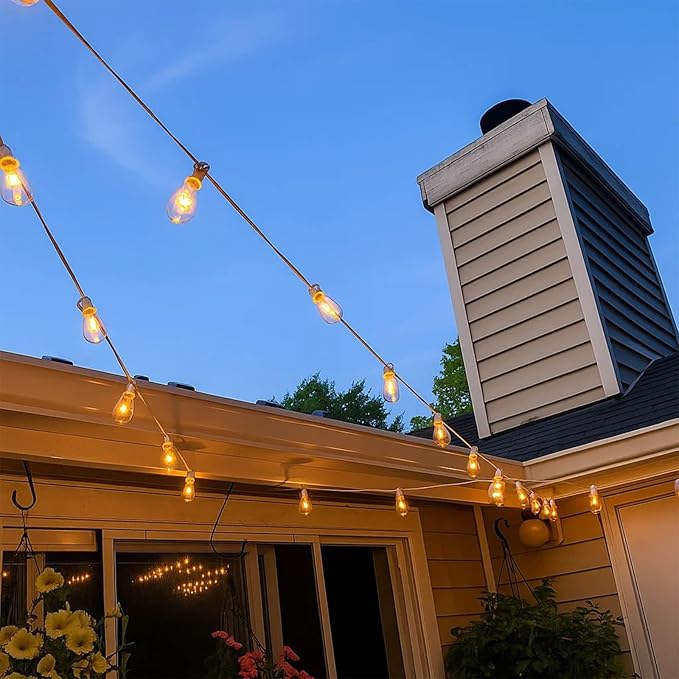 ST38 Edison Replacement Light Bulbs, 7W Clear Glass String Lights for Outdoor Patio Garden Wedding Decor, C7/E12 Screw Base, 10 Pack