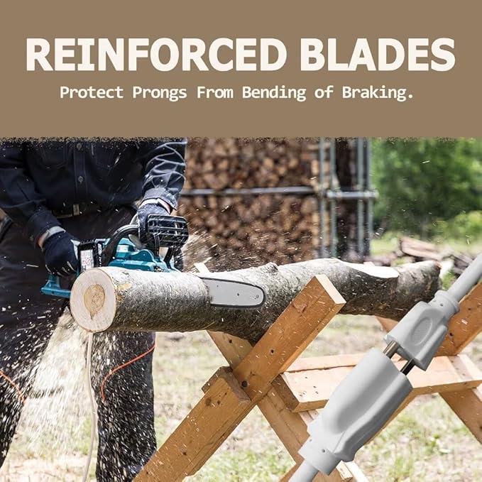 Indoor Outdoor Extension Cord 10 FT Waterproof, 16/3 Gauge Heavy Duty White Extension Cords, 13A 1625W SJTW Extension Cord with 3 Prong Grounded Plug, Great for Tools, Lights, UL Listed, 2PK